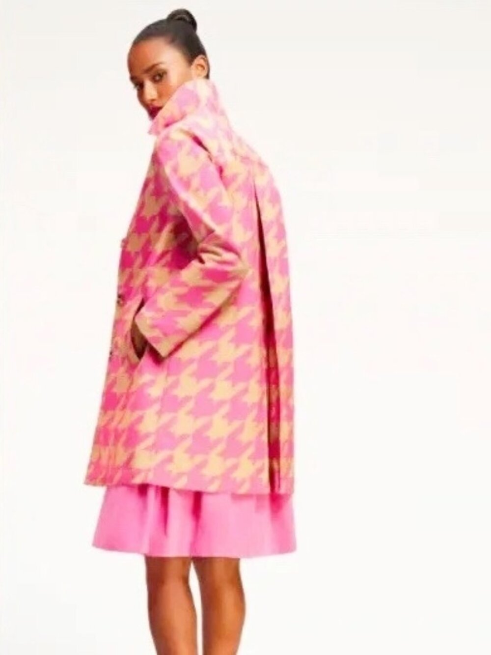 Issac Mizrahi For Target Houndstooth Print Trench Rain Jacket NWOT